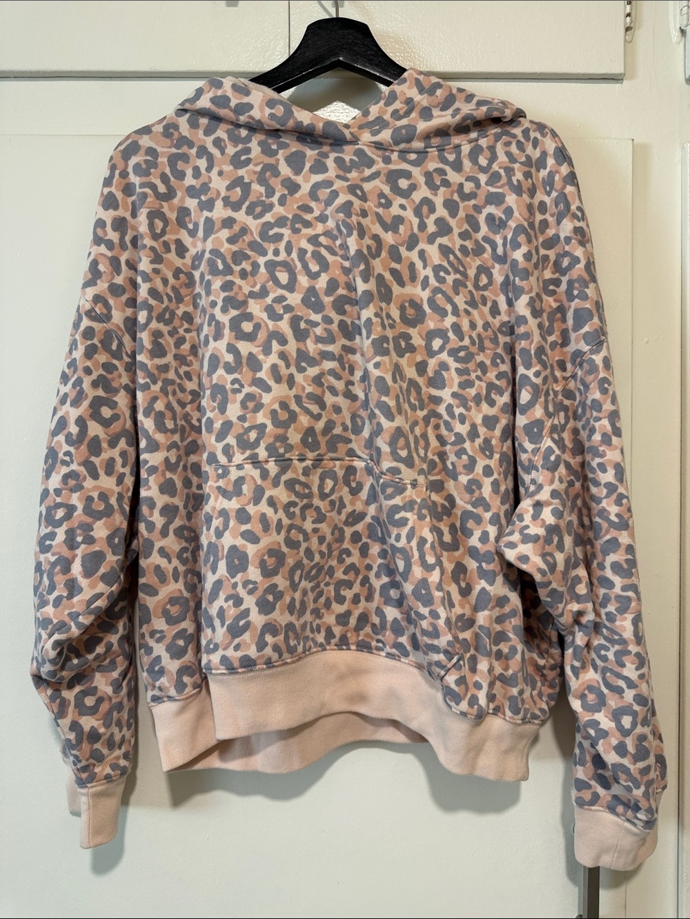 Victoria's Secret Pink and Gray Leopard Print Hoodie